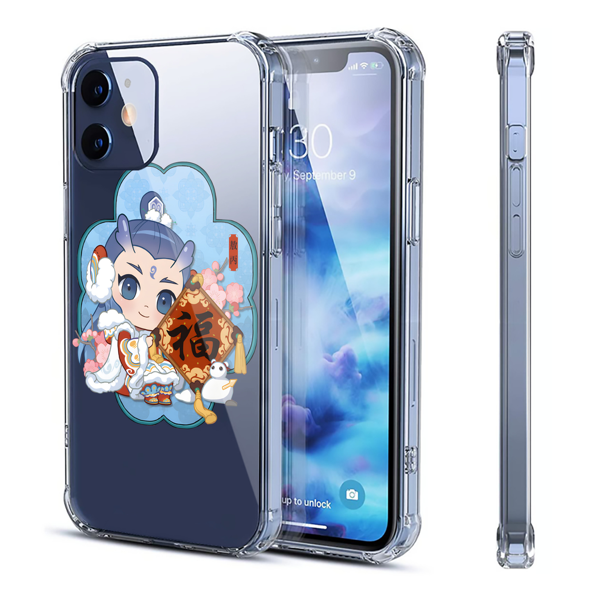 （画像用） Ne Zha 2 ナタ 魔童の大暴れ 【iPhone 12シリーズ対応】透明スマホケース（クリアソフトケース）